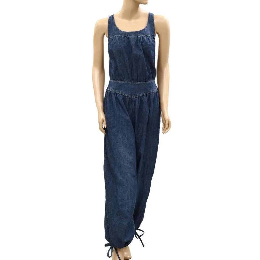 Free People We The Free Vintage Heirloom One-Piece Jumpsuit Smocked S 287551